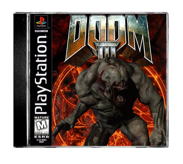 DOOM III FOR THE PS1 box cover