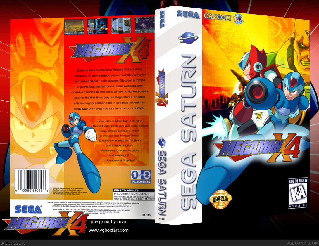 Megaman X4 box art cover. 