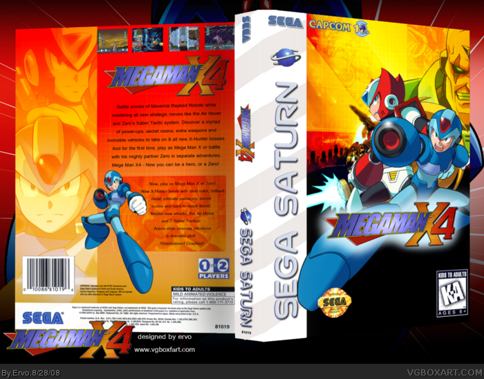 Megaman X4 box art cover