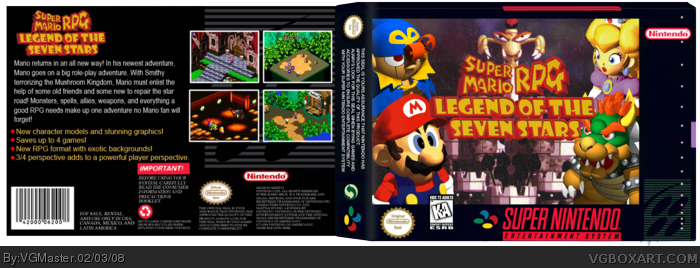 Super Mario RPG SNES Box Art Cover by VGMaster