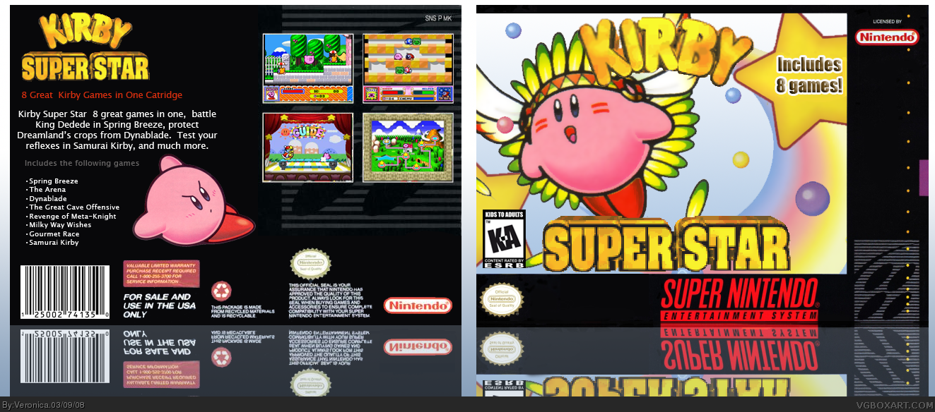 Viewing full size Kirby Super Star box cover