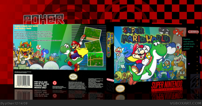 Super Mario World SNES Box Art Cover by p0ker