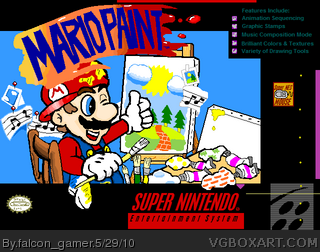 Mario Paint SNES Box Art Cover by falcon_gamer