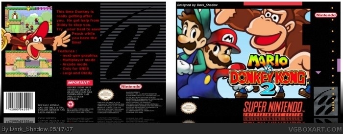 Mario vs Donkey Kong box art cover
