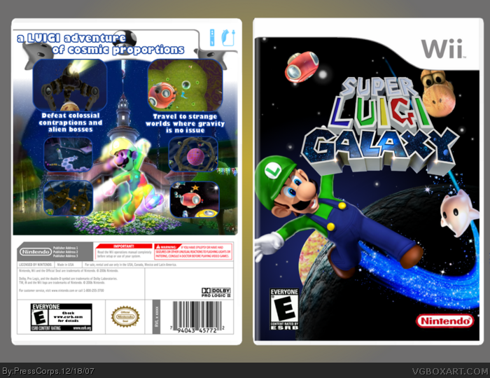 Consejo Dar Barrio Super Luigi Galaxy Wii Box Art Cover by PressCorps
