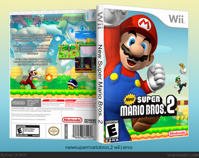 New Super Mario Bros. 2 Wii Box Art Cover by Ervo