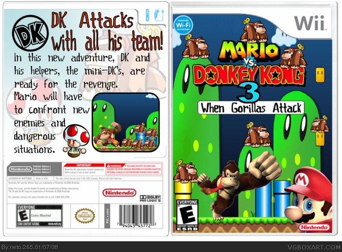 Mario Vs. Donkey Kong 3: When Gorillas Attack box art cover