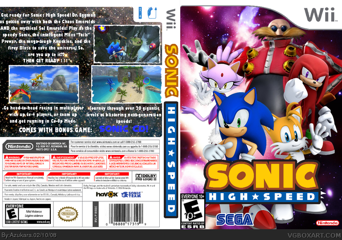 Sonic the Hedgehog: High Speed box art cover