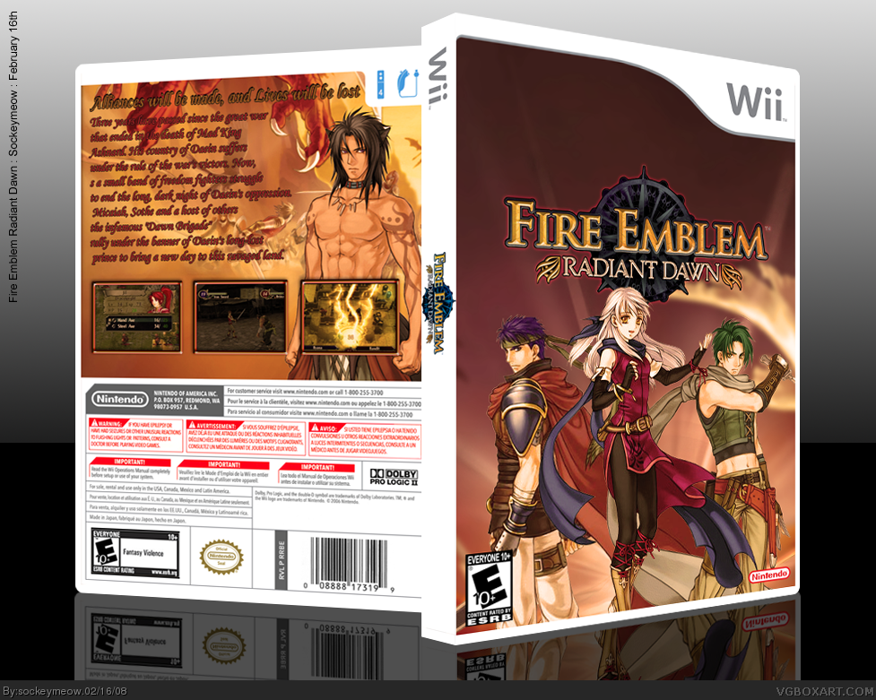 Fire Emblem: Radiant Dawn Wii Box Art Cover by sockeymeow