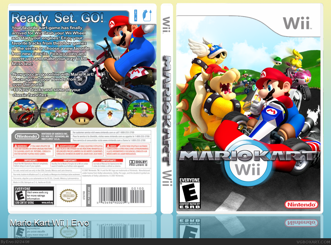 Viewing Full Size Mario Kart Wii Box Cover 