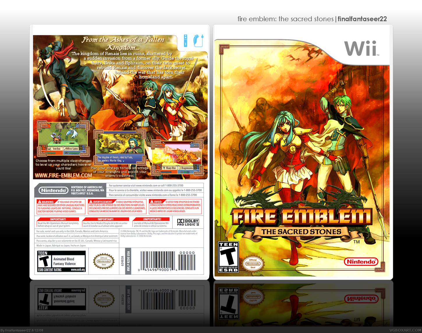 Viewing full size Fire Emblem The Sacred Stones box cover