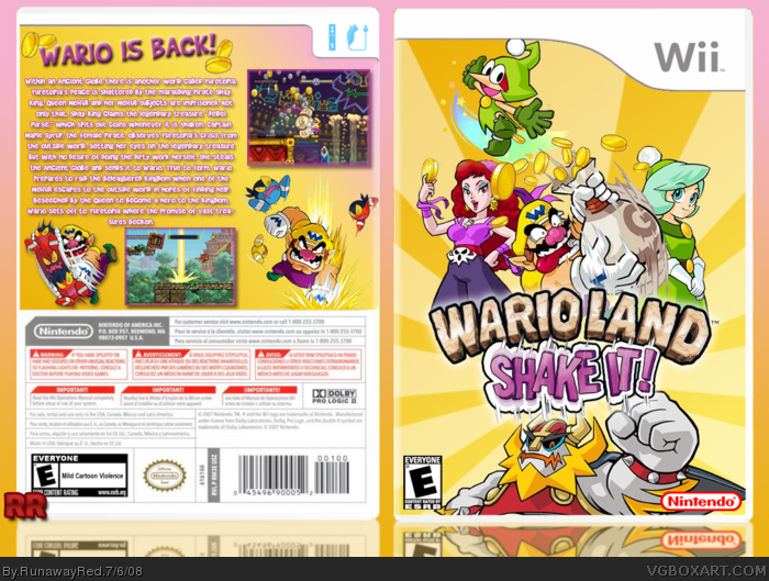 Wario Land Shake It Wii Box Art Cover By Runawayred