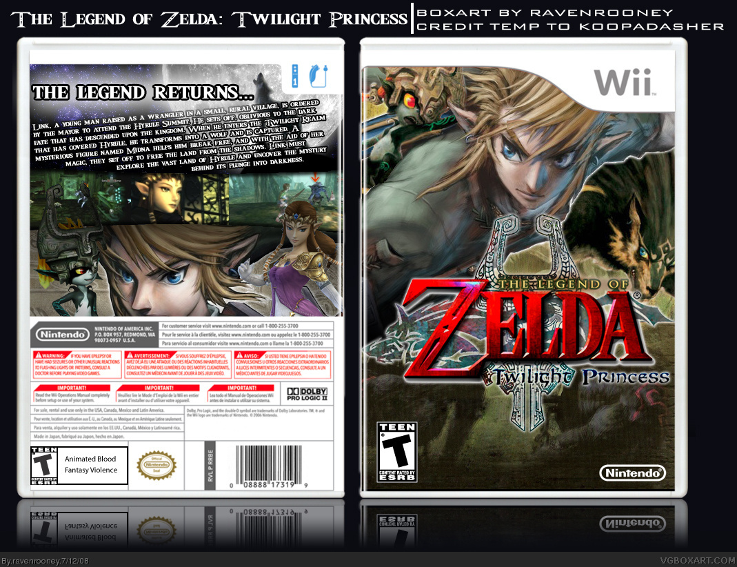 The Legend of Zelda: Twilight Princess box art cover. 