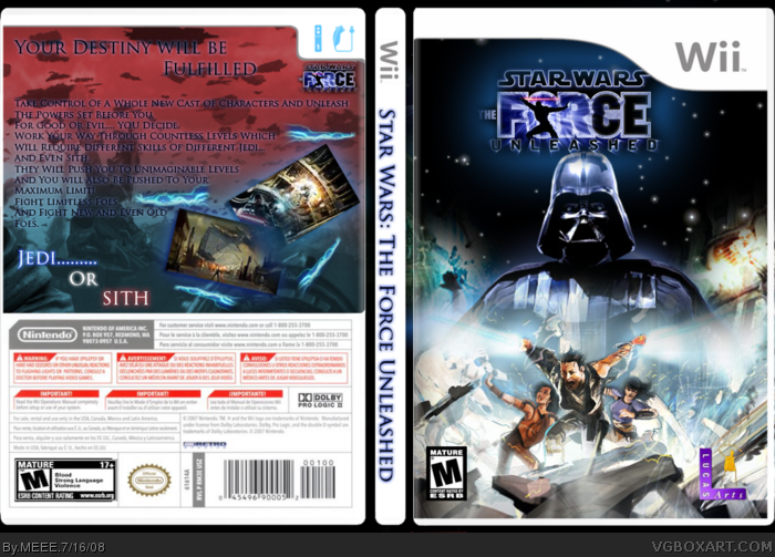 Star Wars Force Unleashed box art cover