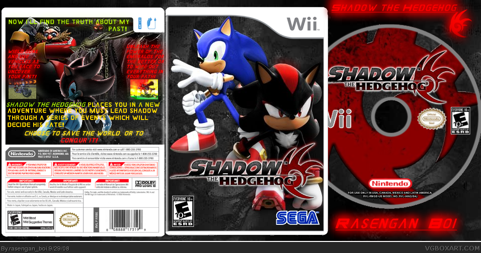 Shadow the Hedgehog box cover