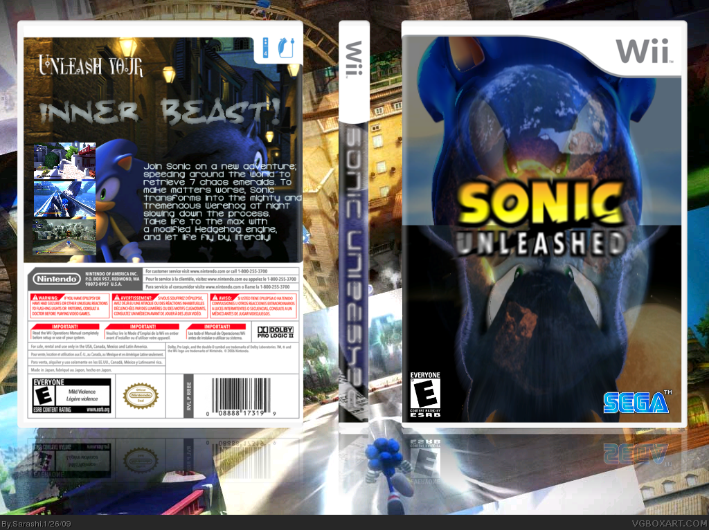sonic unleashed ps2 cover box art
