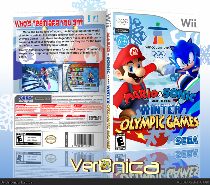 Mario and Sonic at the Winter Olympic Games box art cover