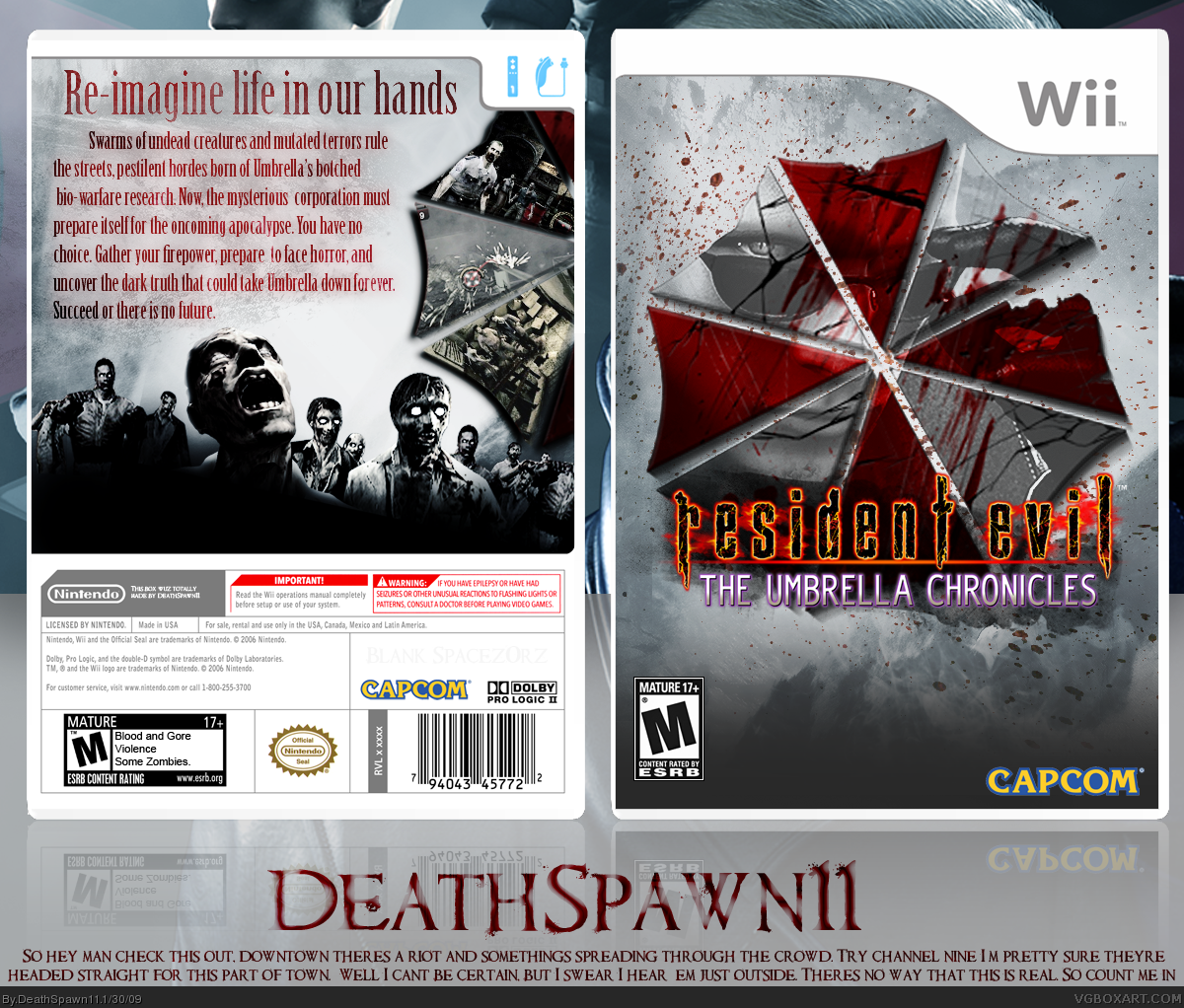 Viewing full size <b>Resident</b> <b>Evil</b>: <b>Umbrella</b> <b>Chronicles</b> box cover.