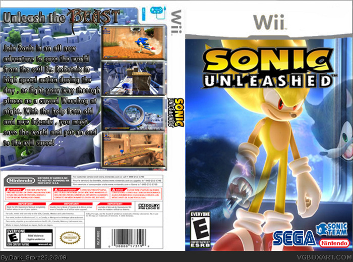 Sonic Unleashed Wii Box Art Cover by Dark_Srora23