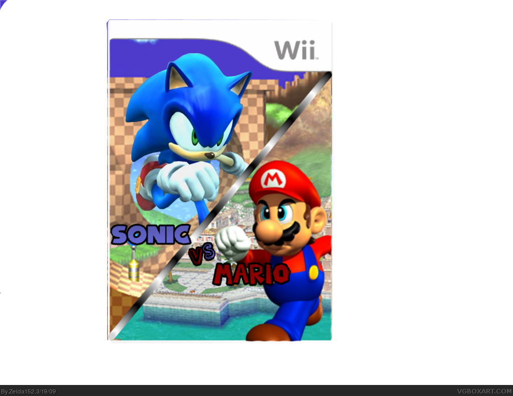 Sonic vs. Mario Xbox 360 Box Art Cover by Knarrenheinz