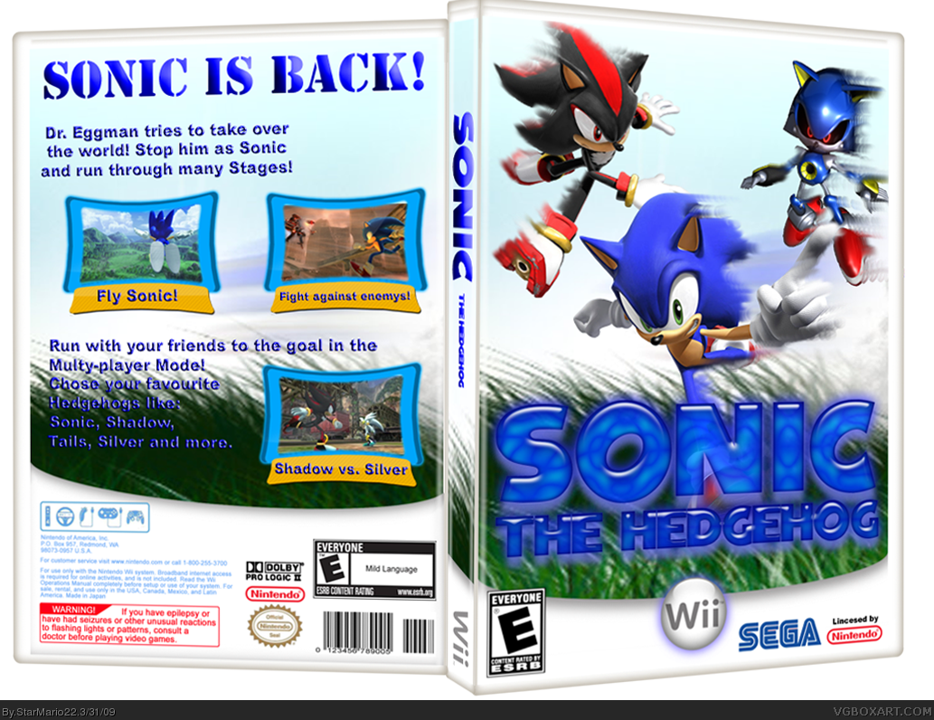 Viewing Full Size Sonic The Hedgehog Box Cover