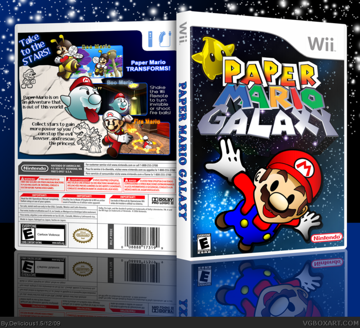 Paper Mario Galaxy box art cover
