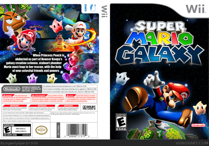 Super Mario Galaxy box art cover. 