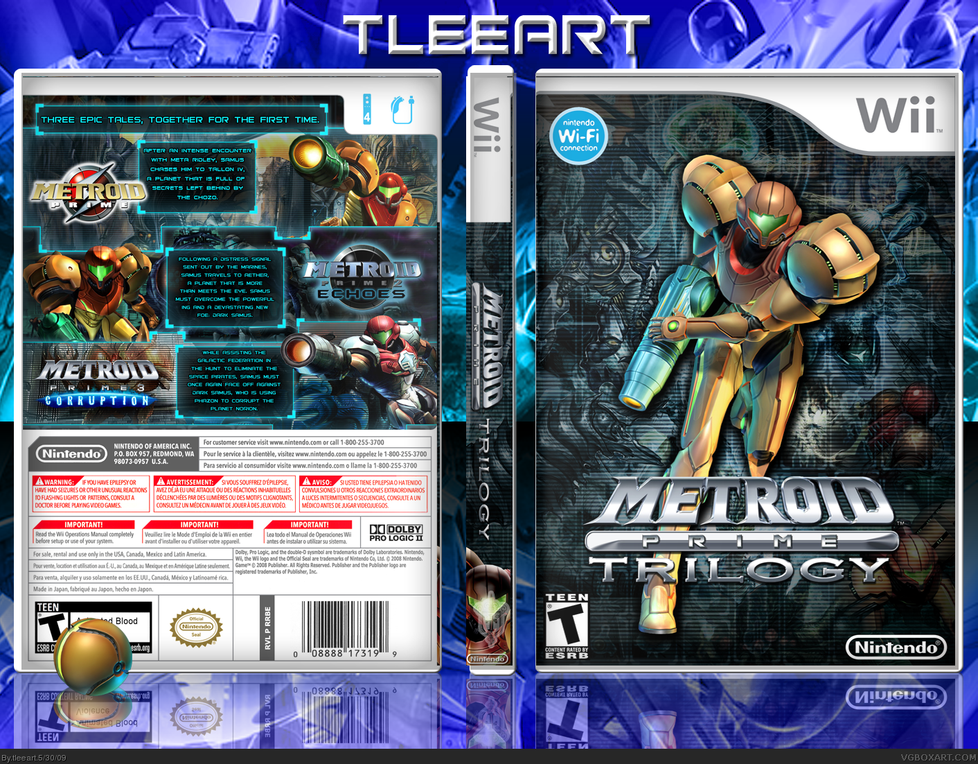 Viewing full size Metroid Prime Trilogy box cover.