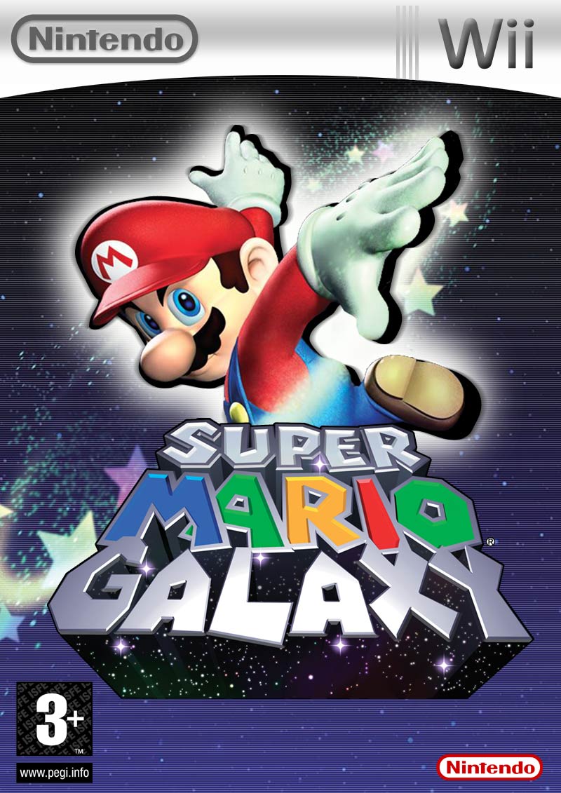 Viewing full size Super Mario Galaxy box cover.