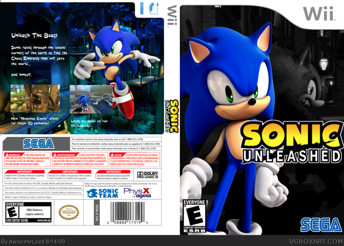 Sonic Unleashed Wii Wii Box Art Cover by AwsomeLord