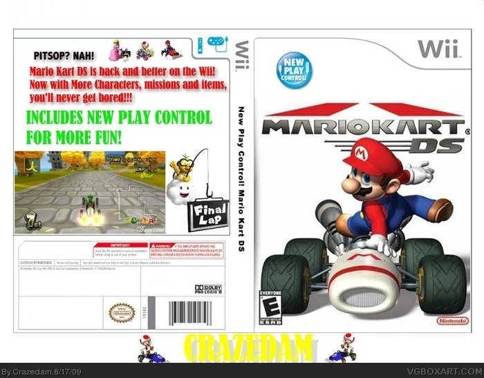 travesura ignorar reaccionar New Play Control! Mario Kart DS Wii Box Art Cover by Crazedam