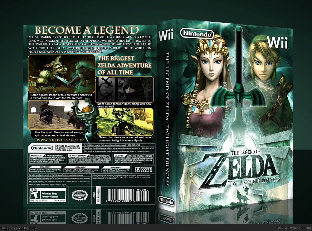 The Legend of Zelda Twilight Princess box art cover. 