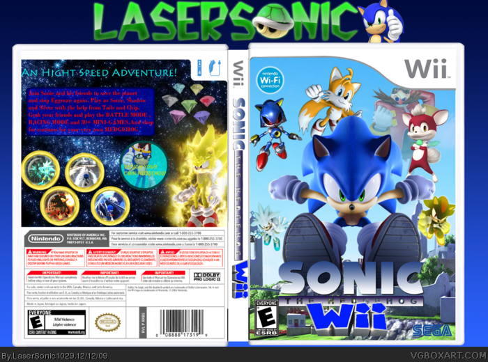 Sonic The Hedgehog Wii box art cover