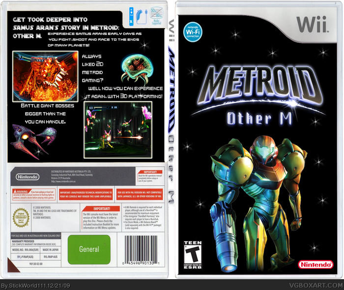 Metroid: Other M box art cover. 