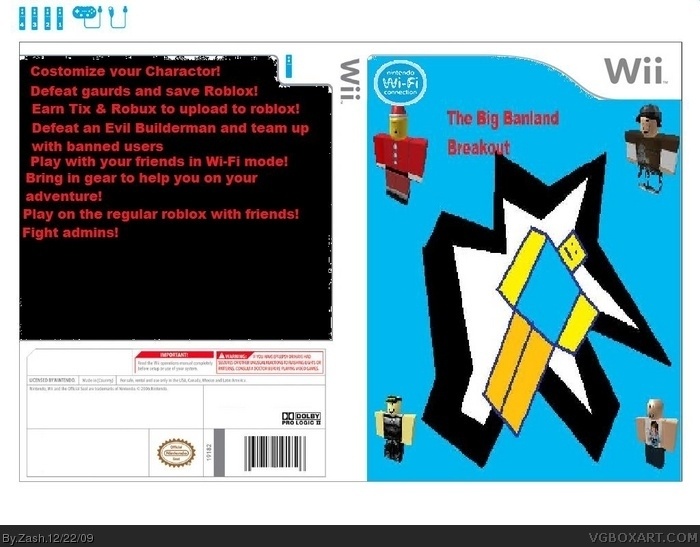 The Big Banland Breakout An Original Roblox Game Wii Box Art Cover By Zash - is there roblox on wii u