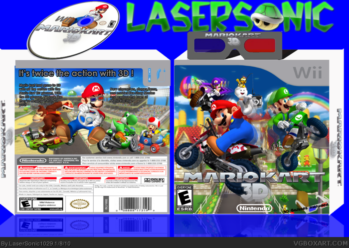 Mario Kart 3D box art cover