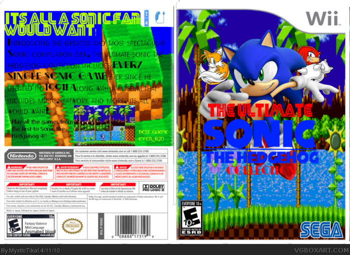 The Ultimate Sonic The Hedgehog Collection Wii Box Art Cover By MysticTikal