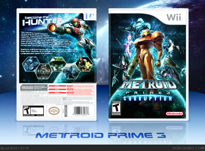 Metroid Prime 3: Corruption box art cover. 