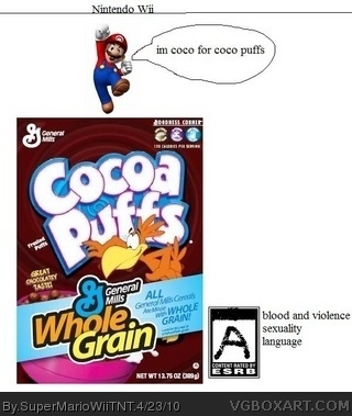 Super Mario Coco Puffs box cover