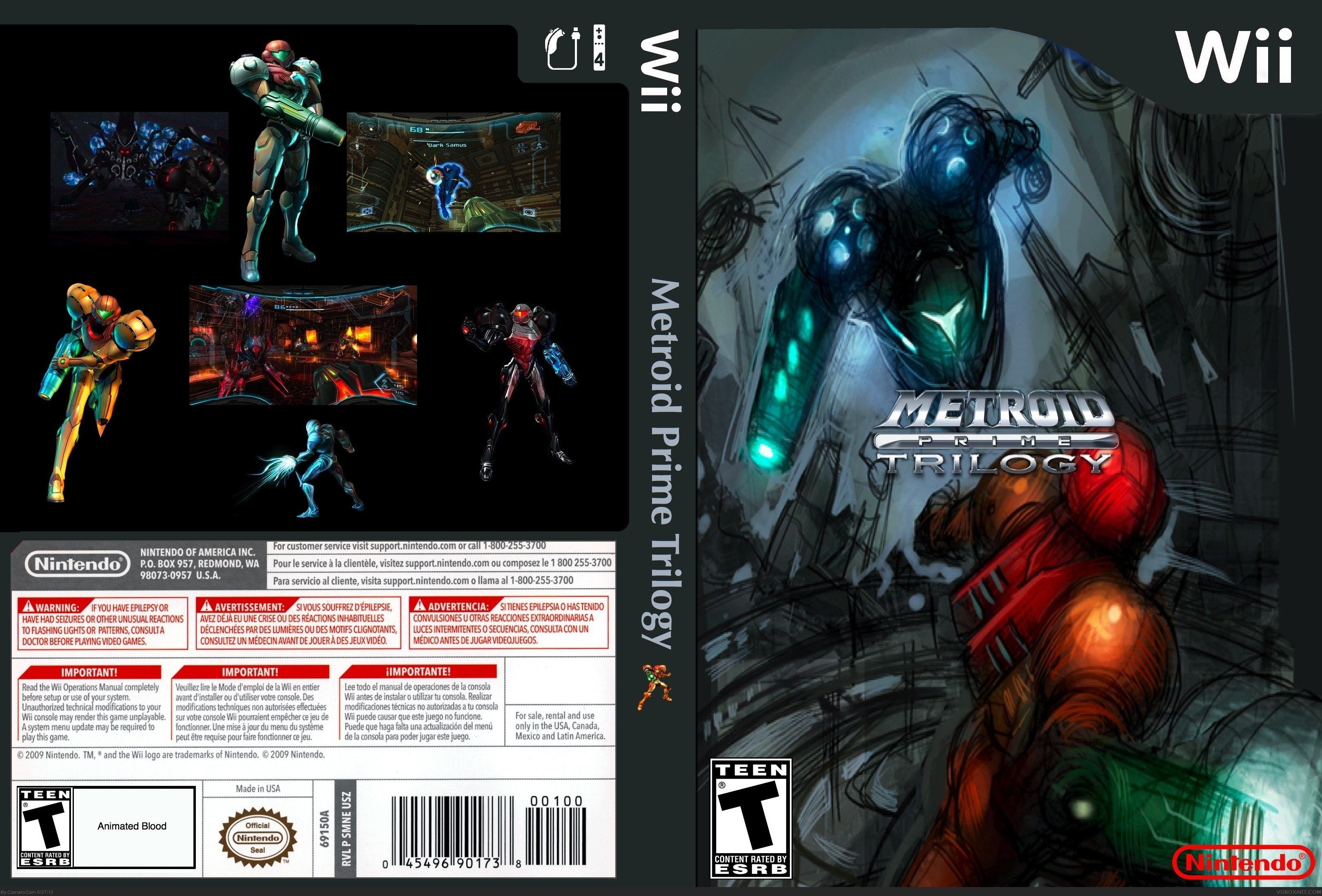 Viewing full size Metroid Prime Trilogy box cover.