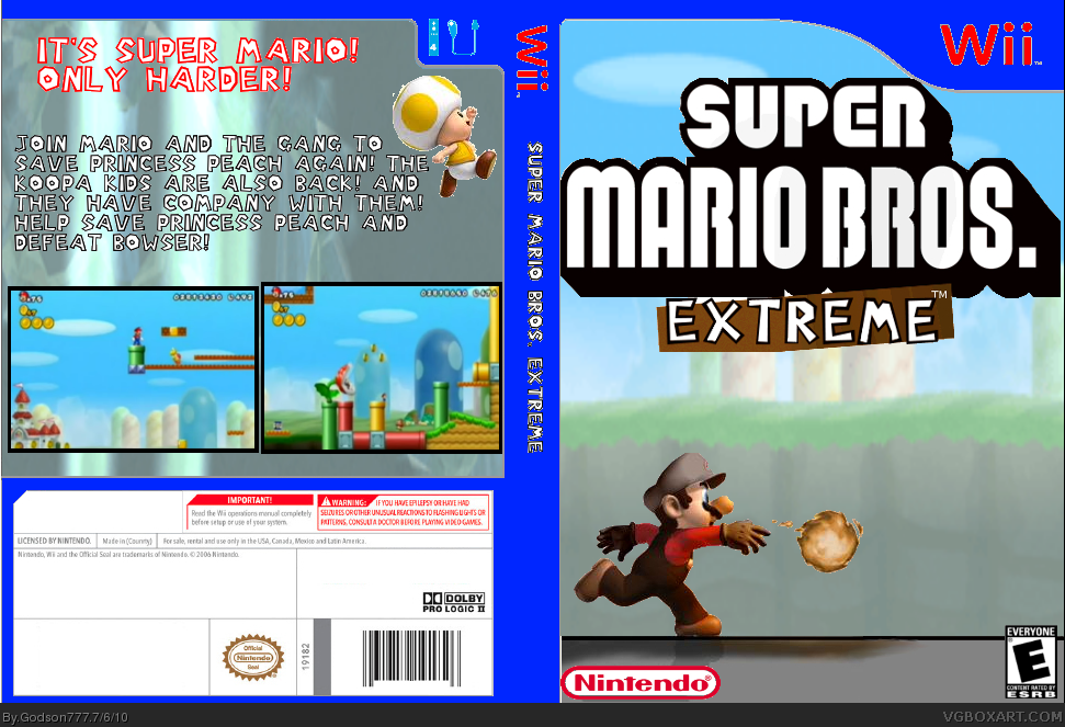 Viewing full size Super Mario Bros. Extreme box cover