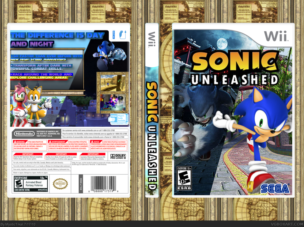 Viewing full size Sonic Unleashed box cover