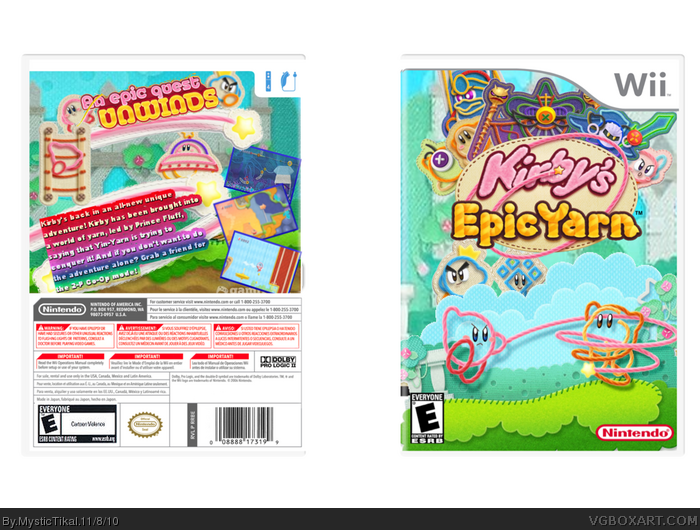 Kirby's Epic Yarn Wii Box Art Cover by YoshiStar