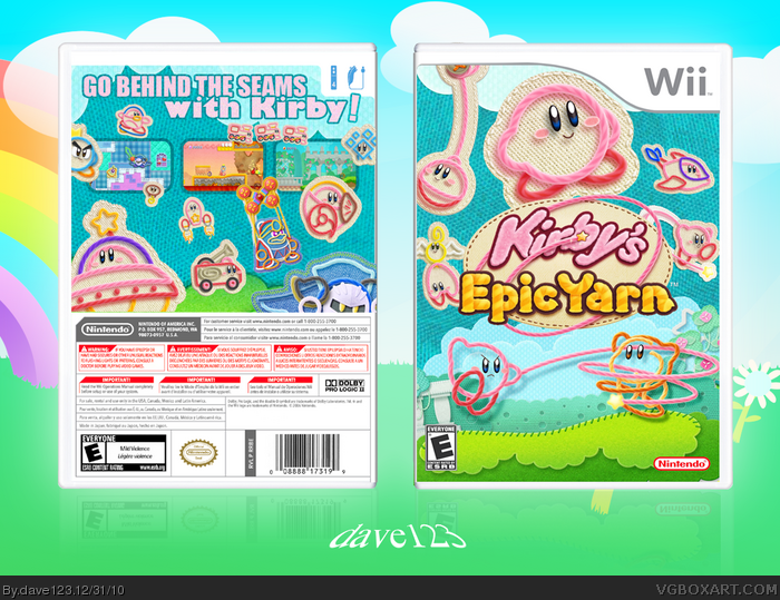 Kirby's Epic Yarn Wii Box Art Cover by YoshiStar
