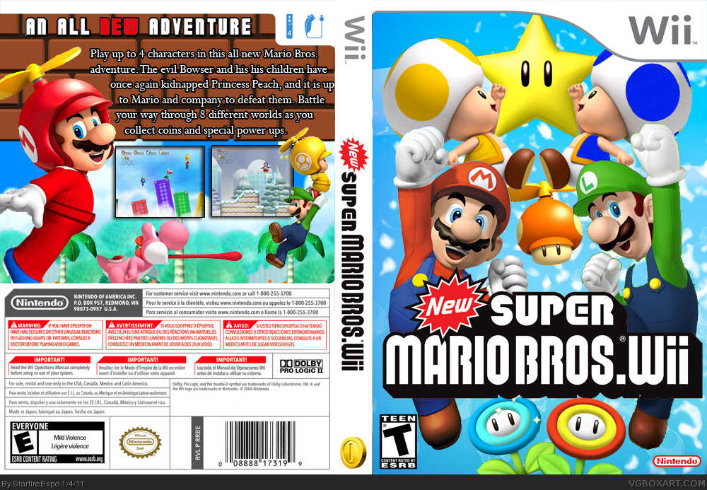 Super Mario Bros Wii box cover