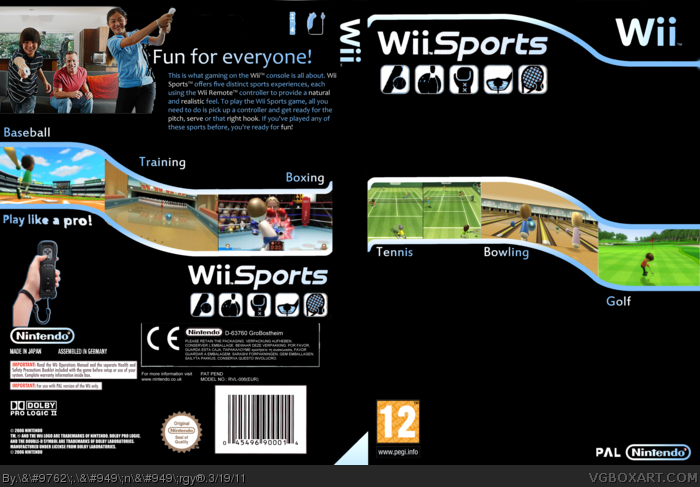  Wii Sports (Wii) Replacement Box Case Cover Art Work Only