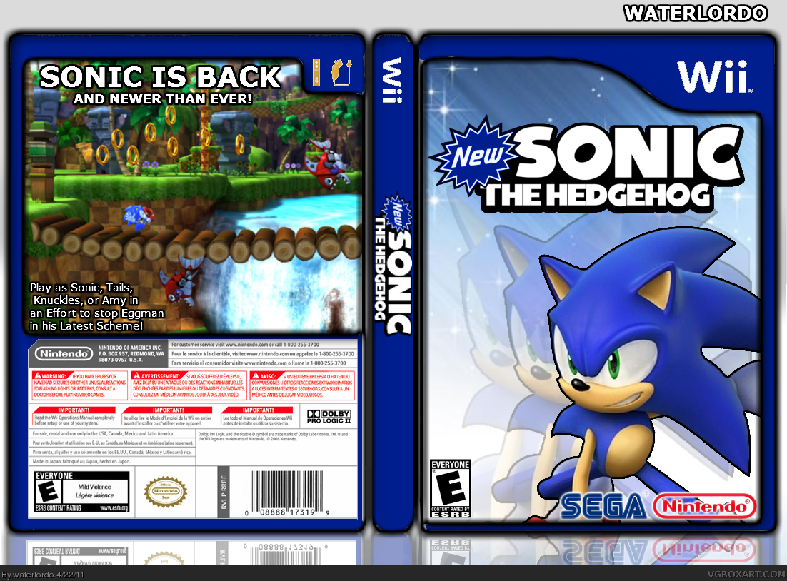 New Sonic The Hedgehog box cover