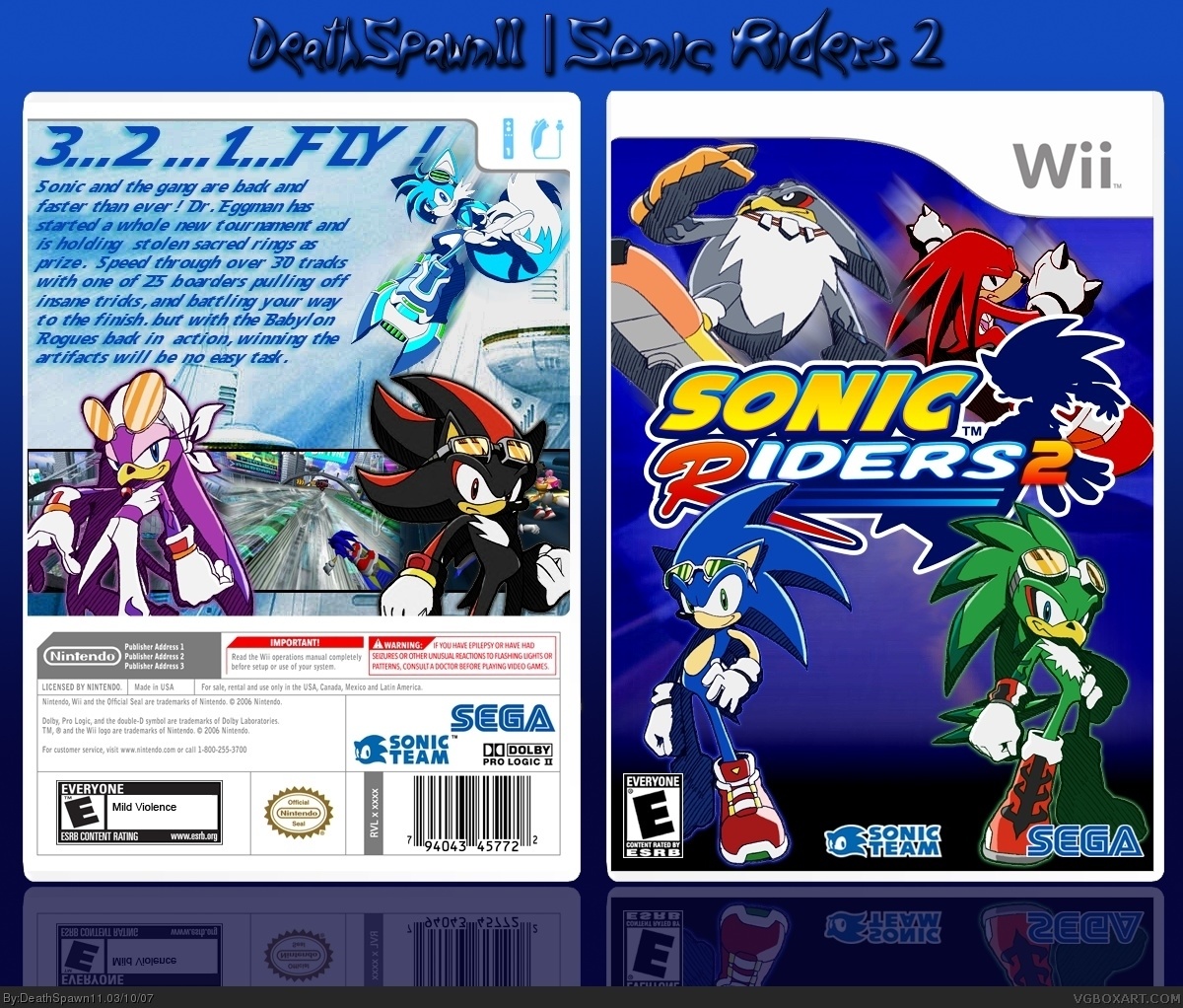 Viewing full size Sonic Riders 2 box cover.