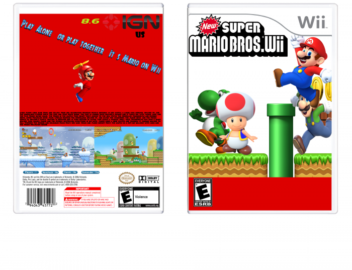 New Super Mario Bros Wii box art cover
