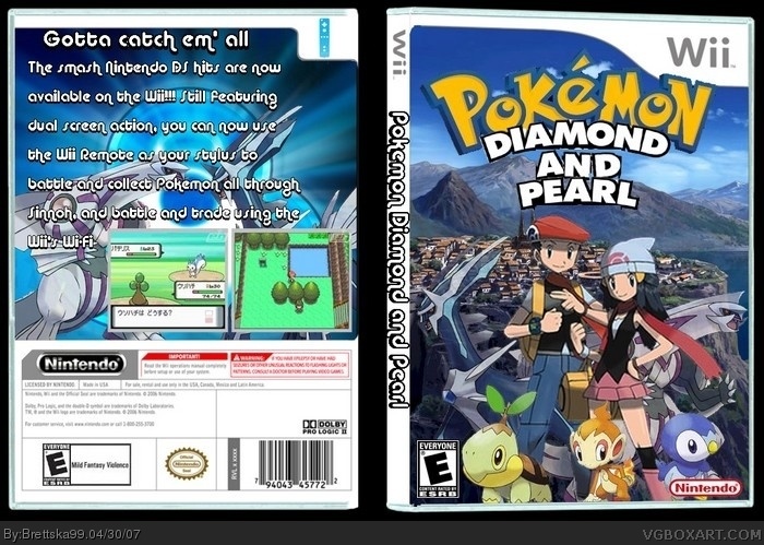 Catastrofe Mathis Subsidie Pokemon Diamond and Pearl Wii Box Art Cover by Brettska99